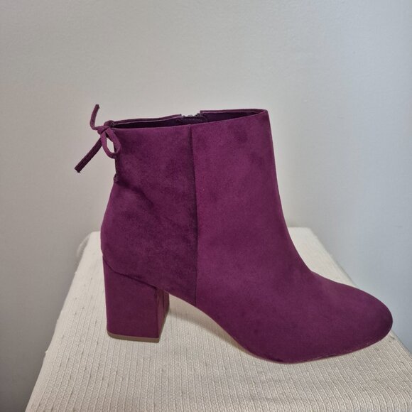 Purple Faux Suede Booties - Picture 2 of 12